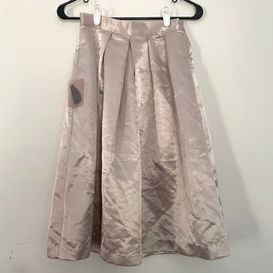 Forever 21 Contemporary Satin midi skirt blush XS